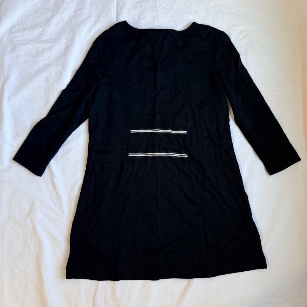 NWT Lynn Ritchie Silver Womens Black 3/4 Sleeve Tunic Dress - Size M Rayon Nylon - Picture 10 of 11